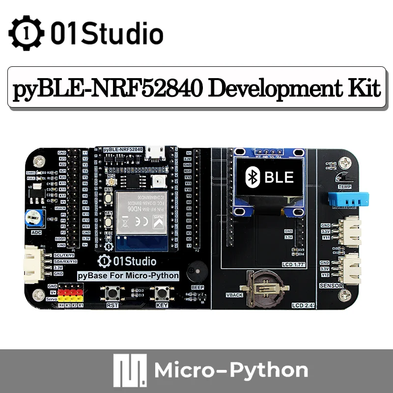 01Studio pyBLE - NRF52840 Демонстрационная плата для разработки модуля Bluetooth с низким энергопотреблением BLE MicroPython circuitpython IOT Wireless