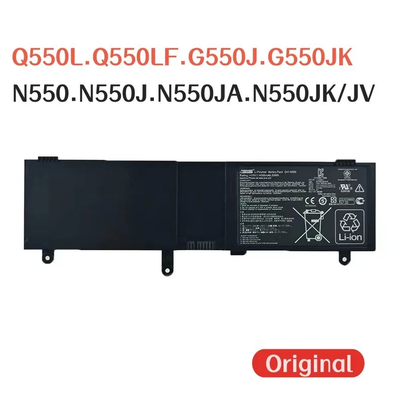 100% Оригинальный аккумулятор для ноутбука ASUS Q550L Q550LF G550J G550JK C41-N550 N550J N550JK N550JV емкостью 4000 мАч