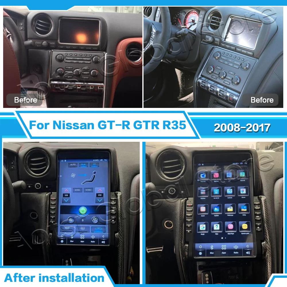 13,6 ”Для Nissan GT-R GTR R35 2008-2017 Автомобильный Радиоприемник Android 12 Автоматическая Навигация GPS Стерео Видеоплеер DVD Мультимедиа Авторадио 4G
