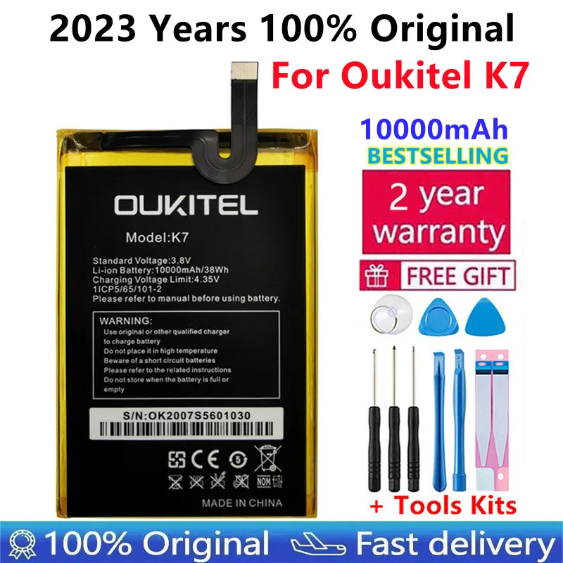 2023 Года 100% Оригинальная Замена Батареи 10000 мАч Высокого Качества Для Oukitel K7 Power Smart Phone Batteries + Инструменты