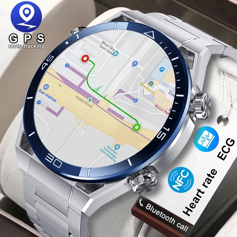 2023 Новый NFC ECG + PPG Bluetooth Вызов Smartwatch GPS Трекер Браслет Движения Фитнес Для часов Huawei Ultimate Smart Watch Мужские