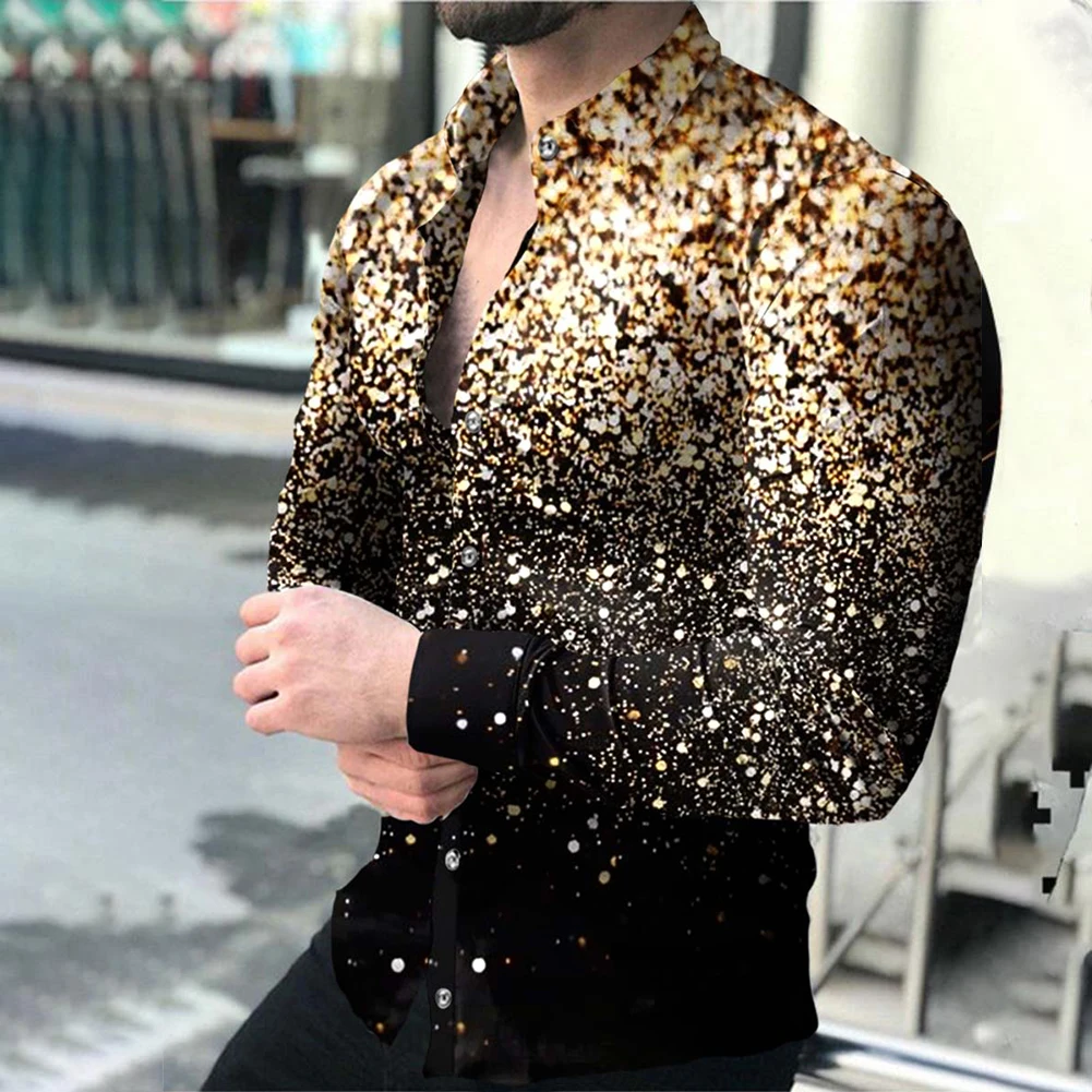 2023 Социальная роскошная мужская Дизайнерская одежда в гавайском стиле, Элегантный классический модный топ, Новая рубашка с длинным рукавом и принтом для