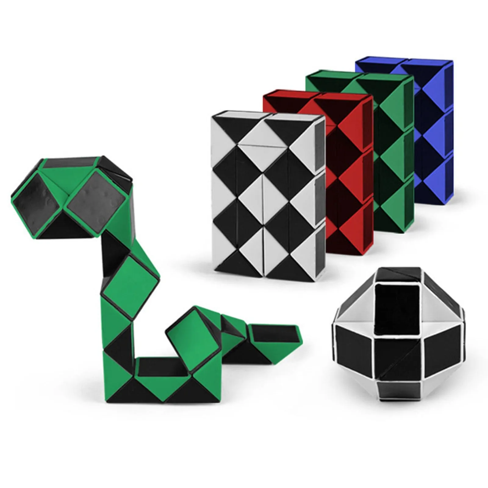 24-секционные складные кубики-змеи с волшебным правилом Эластичность Изменена Популярная детская игрушка-головоломка с поворотом, трансформируемая для детей