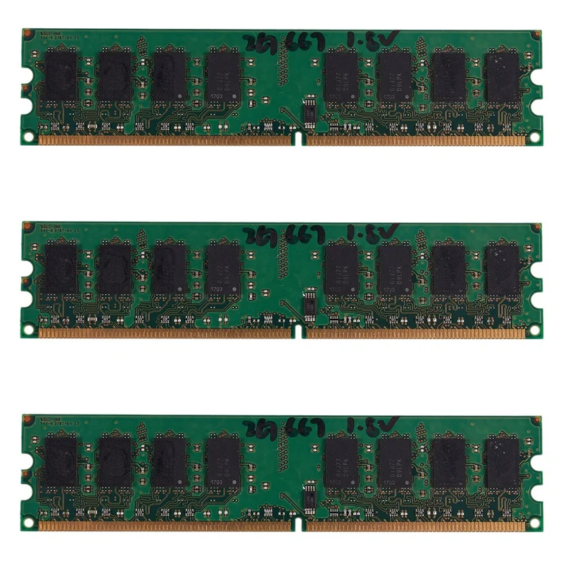 3X2GB DDR2 PC2-5300 667MHz 240Pin 1,8 V Настольная DIMM-память RAM для Intel, Для AMD (2GB/667)
