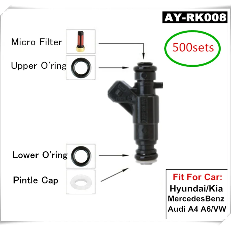 500 комплектов Компонентов для впрыска топлива Сервисные ремонтные комплекты Фильтры Или Уплотнения Для форсунок серии Bosh # 0280 (AY-RK008)