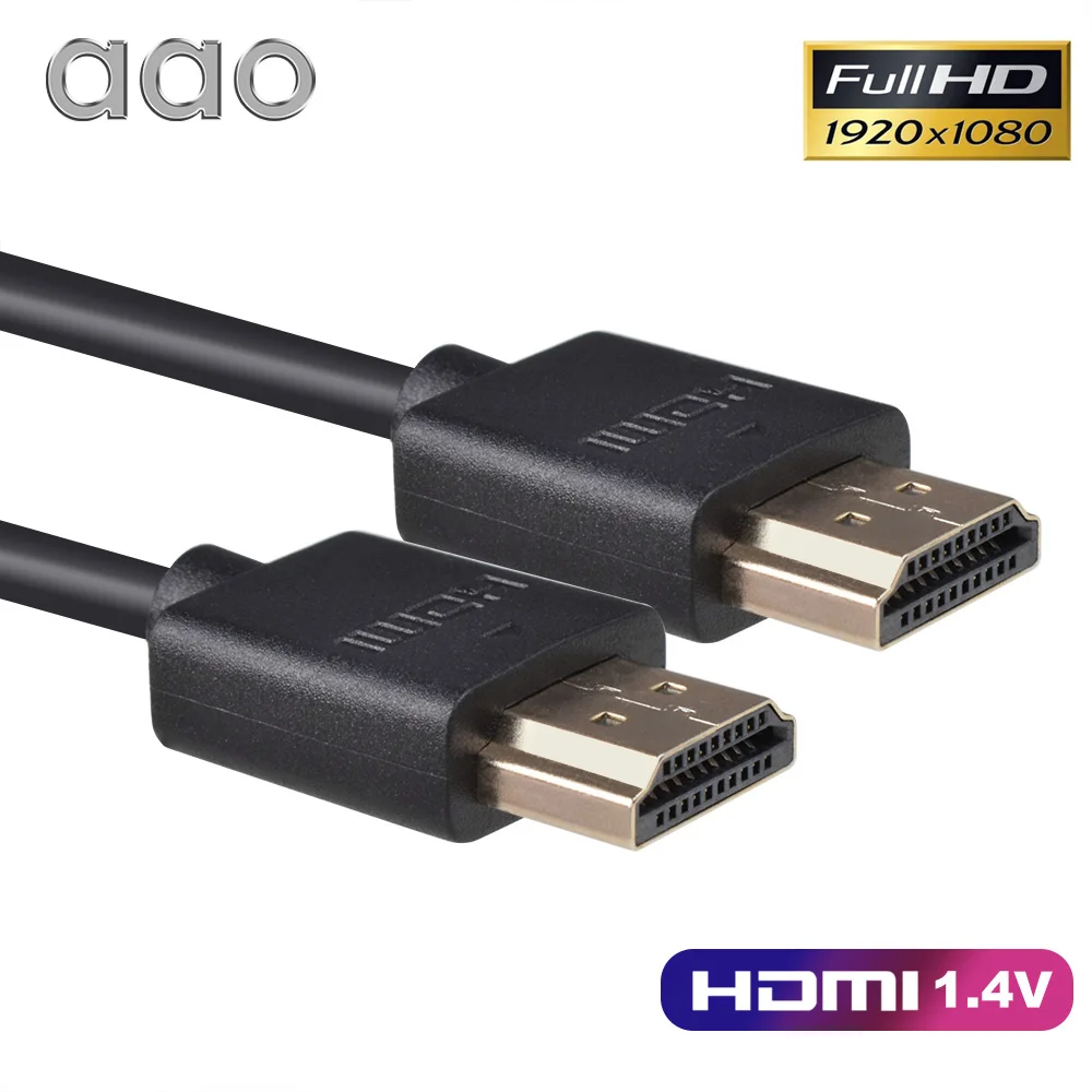AAO HDMI-совместимый Кабель 1,5 м Высокоскоростной HD 1080P Проектор для HDTV PS4 Компьютер TV Box 3D Видео Cabo Аксессуары Для Проектора