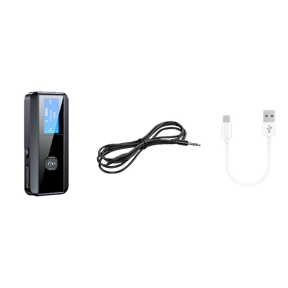Bluetooth 5,0 Аудиоприемник передатчик ЖК-дисплей Bluetooth аудиоадаптер для компьютера, телевизора, динамика