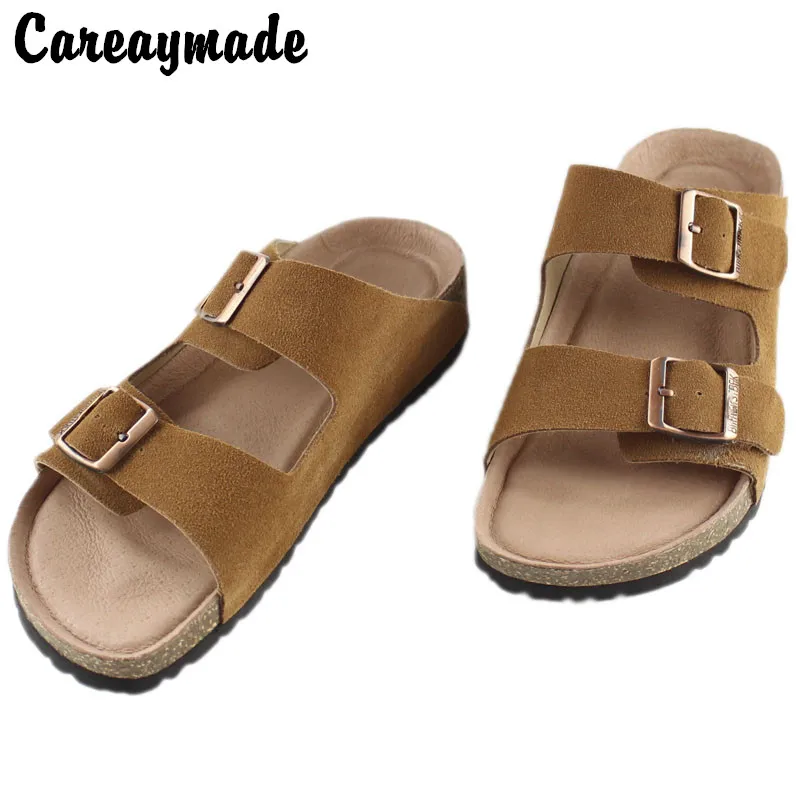 Careaymade-Натуральная кожа, замша, матовая кожа, пробковые туфли burken, полуботинки, женские летние сандалии с пряжкой на плоской подошве