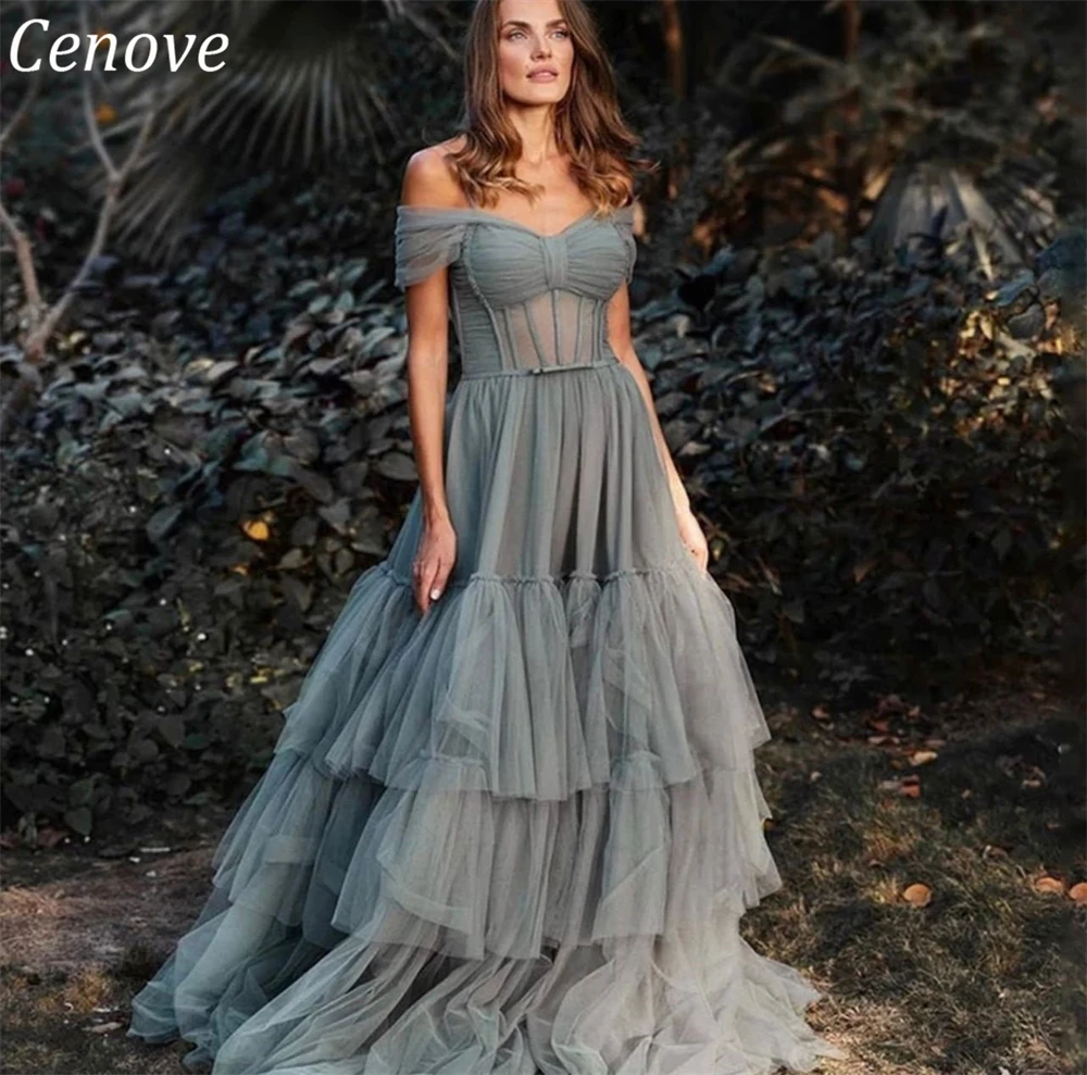 Cenove Бальное платье Вечернее платье Формальная принцесса с вырезом лодочкой, пузырьковый выпускной серый, новые вечерние платья для женщин 2023