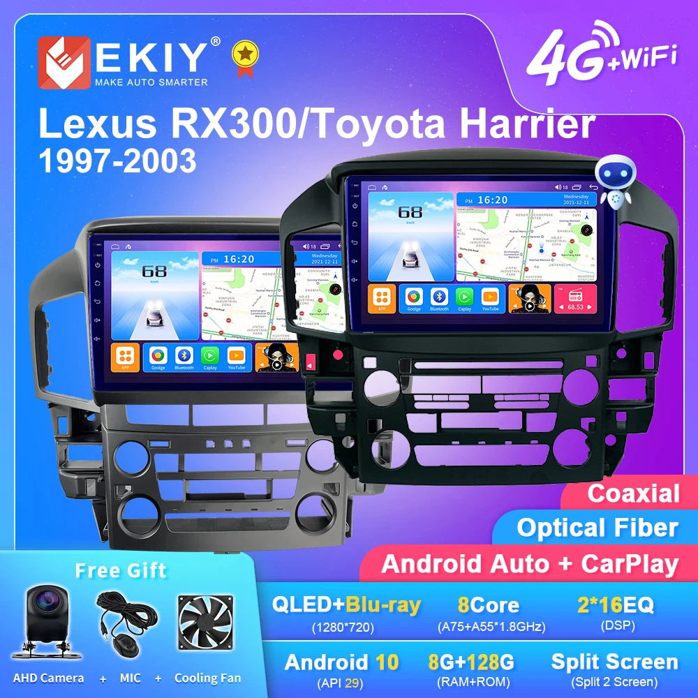 EKIY T7 Android 10,0 Для Lexus RX300/Toyota Harrier 1997-2003 Мультимедийный Видеоплеер Стерео Навигация Без 2Din Carplay DVD HU