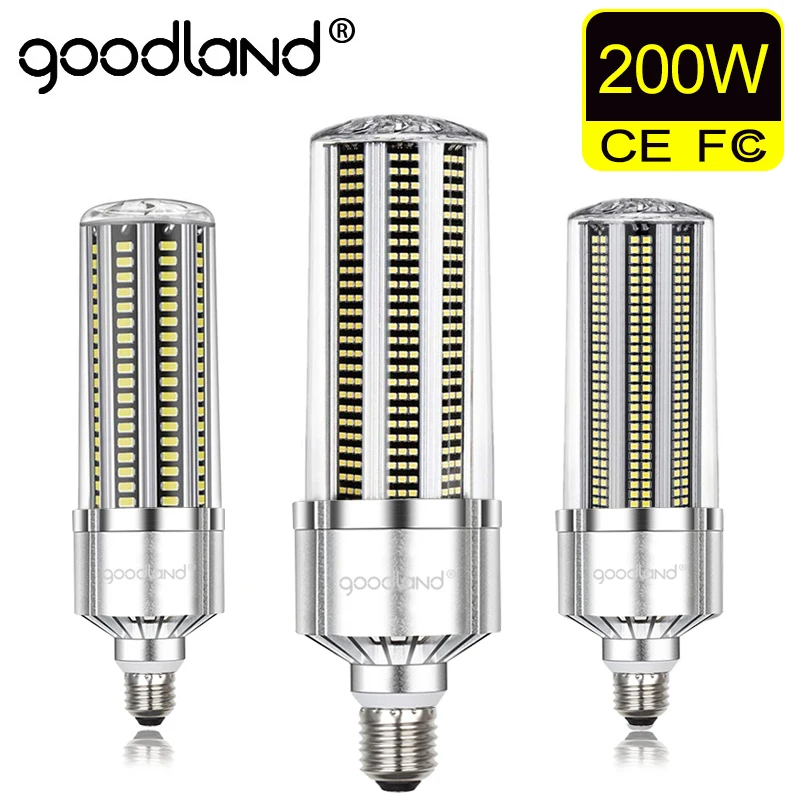 Goodland Светодиодная Кукурузная Лампа E39 E40 Светодиодная Кукурузная Лампочка 50 Вт 120 Вт 200 Вт Светодиодная Лампа 110 В 220 В E27 Алюминий Для Склада Заводского Подвала