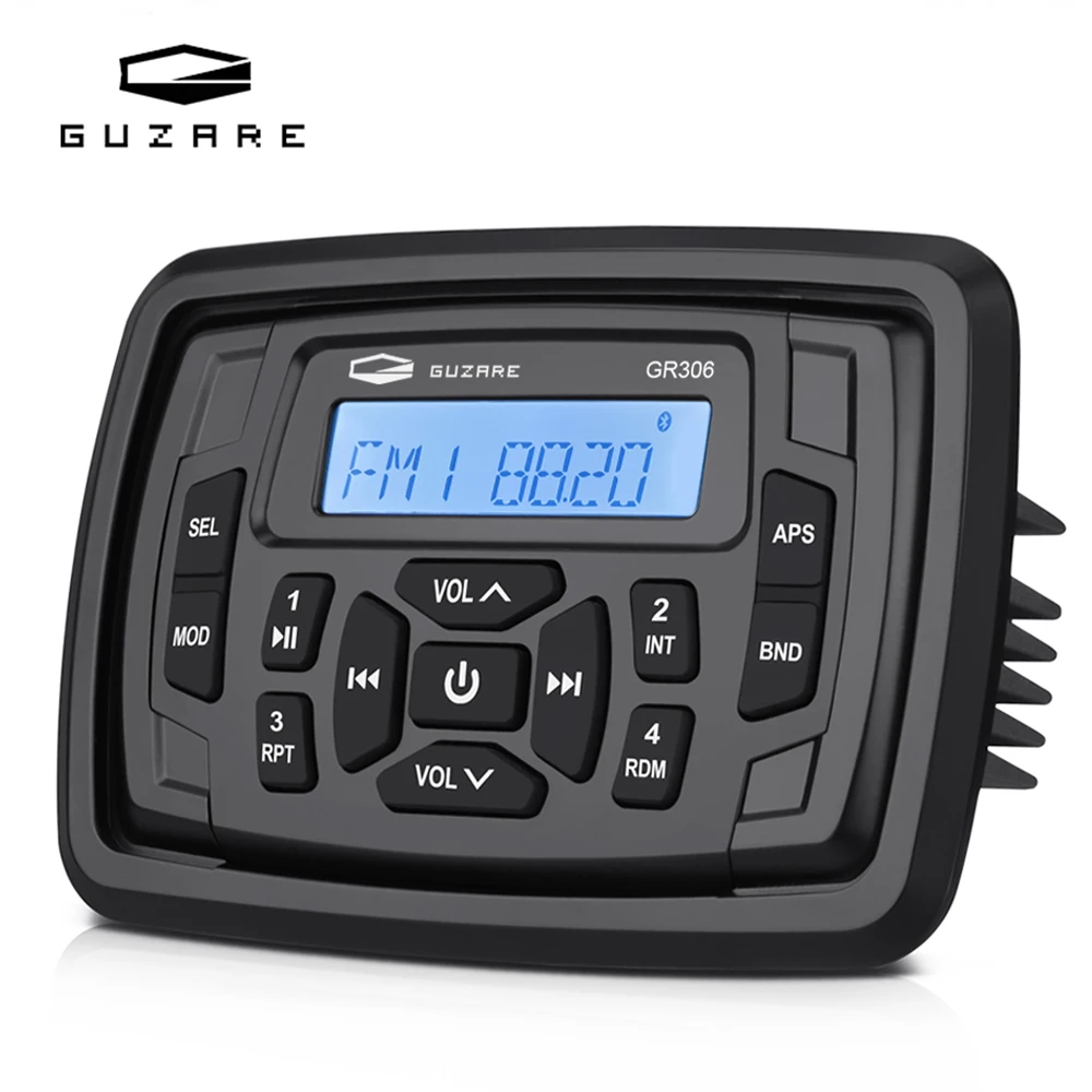 GUZARE Морское Радио Водонепроницаемый Стерео Bluetooth Аудио FM Приемник MP3 Плеер Для Polaris Ranger UTV ATV RV СПА Яхта Мотоцикл