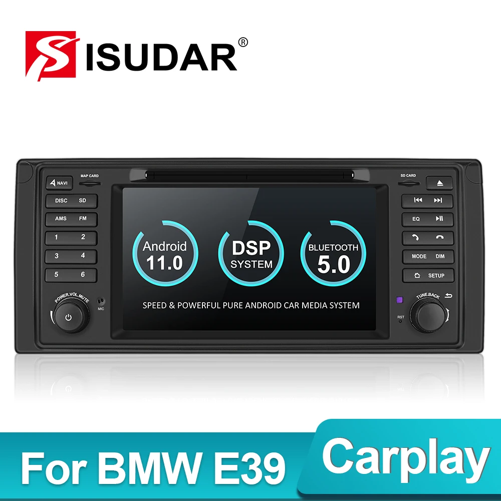 Isudar Android 11 Hexa Core 1 Din Авторадио Для BMW 5 Серии E39 CANBUS Автомобильный Мультимедийный Видео DVD-плеер GPS Навигация DSP