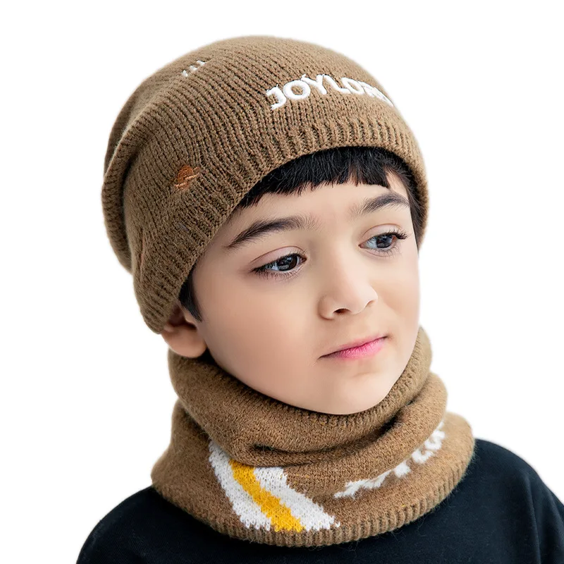 Maikun Новая детская шерстяная шапочка для родителей и детей С вышивкой Буквами, осенне-зимняя вязаная шапка для мальчиков