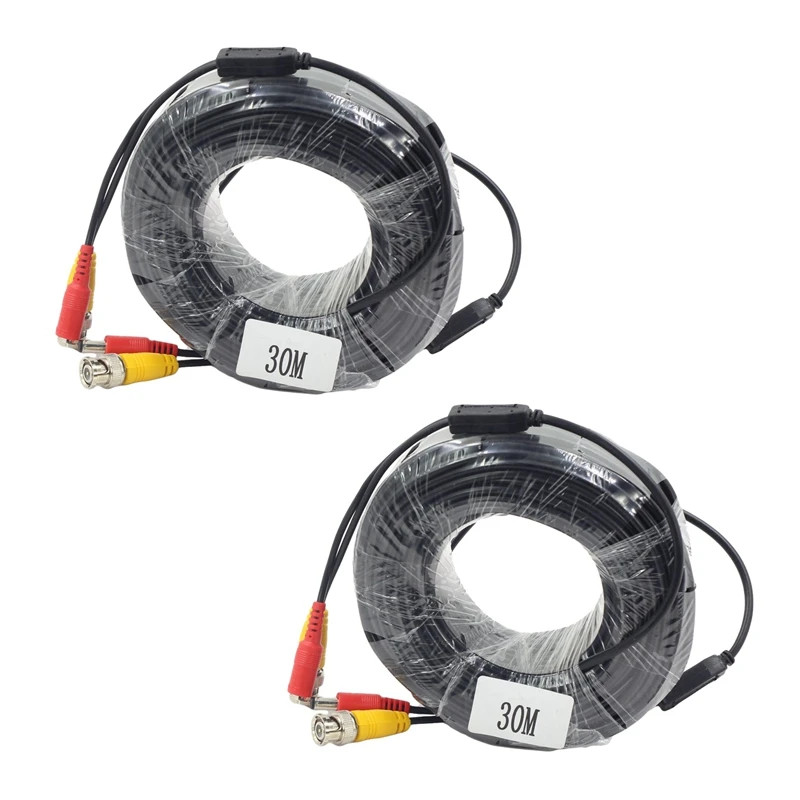 MOOL 2X Удлинительный кабель для видео и питания постоянного тока BNC с разъемом для камер видеонаблюдения 30 М