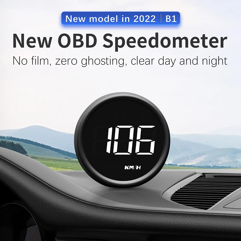 OBD2 Автомобильный HUD Компьютерный Головной Дисплей Smart Digital Slope Meter Спидометр B1 Превышение скорости/об/мин/напряжение/Сигнализация Усталости от вождения
