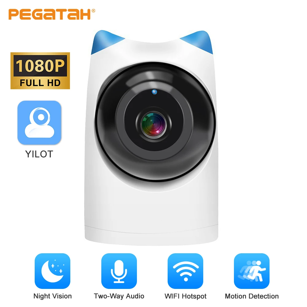 PEGATAH 1080P Внутренняя WiFi IP-Камера 3,6 мм Объектив Беспроводная Безопасность Домашний Радионяня AI Трек P2P Аудио Камеры Видеонаблюдения PTZ