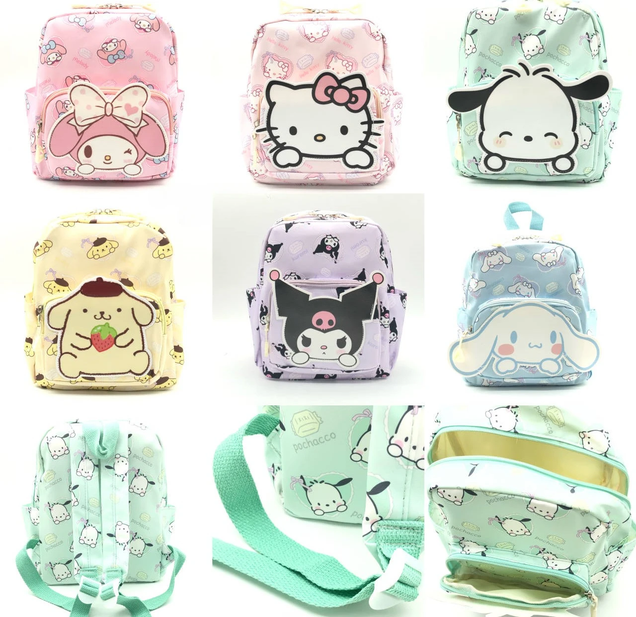 Sanrio Hello Kitty Kuromi Cinnamoroll, школьный рюкзак с рисунком Каваи для девочек, школьная сумка для колледжа, Женский рюкзак для ноутбука