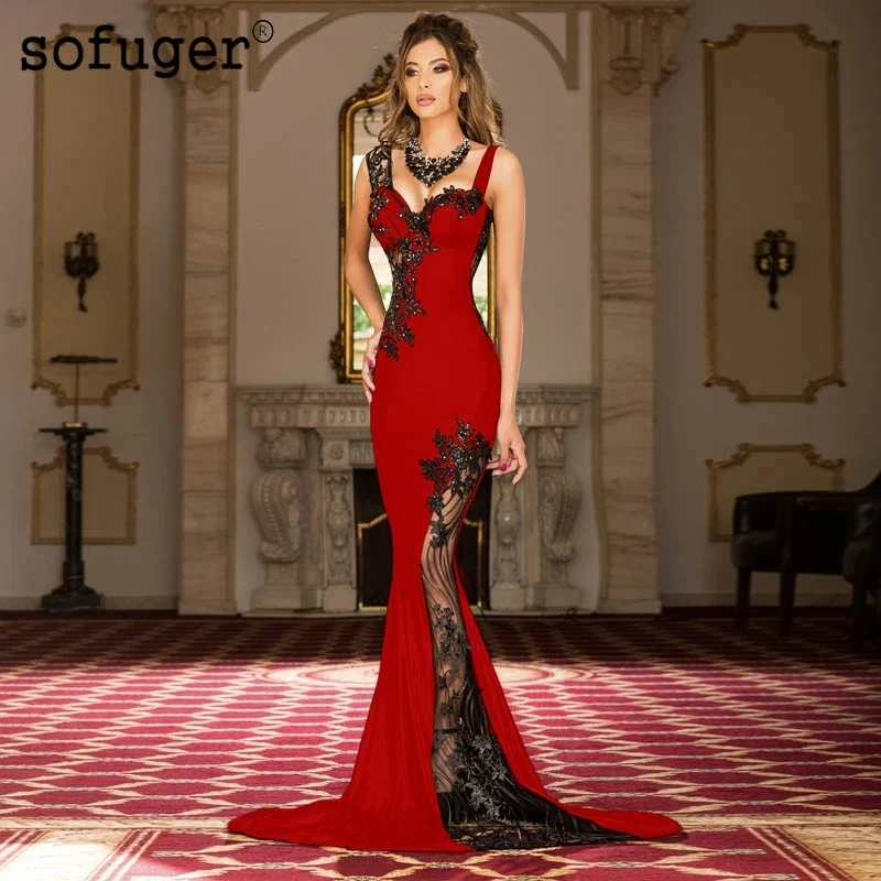 Sofuge wd837, Сексуальные Вечерние Платья с Длинными Аппликациями из Фушии, Спагетти, Милая, Дубай, Арабское Вечернее платье из Саудовской Аравии