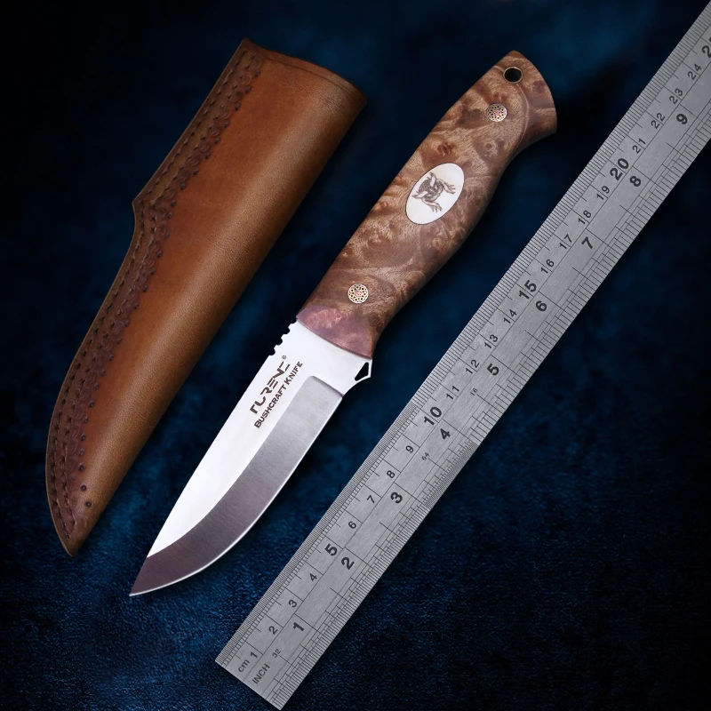 TURENZ- Охотничий нож из стали Full Tang DC53 С деревянной ручкой, Ножи с фиксированным лезвием, Походные ножи, инструменты для выживания на открытом воздухе
