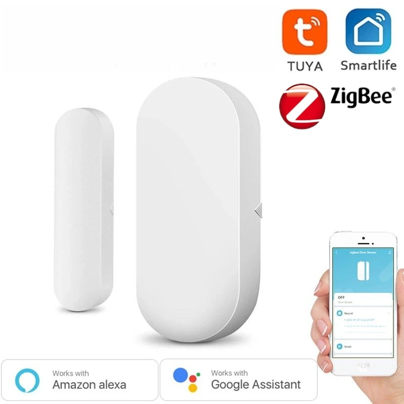 Tuya ZigBee Магнитный датчик открытия/закрытия двери, окна, извещатель из приложения, комплект автоматизации умного дома для защиты безопасности