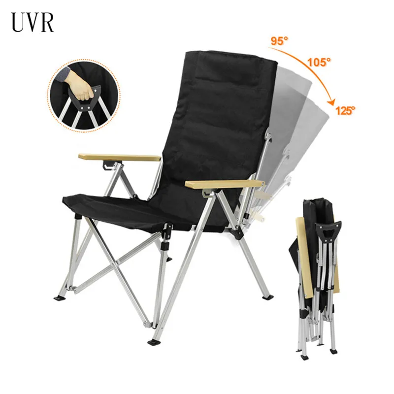 UVR Кресло для отдыха На открытом Воздухе Портативный Складной Стул для Кемпинга, Рыбалки, Стул со спинкой Из алюминиевого Сплава, Пляжное кресло для отдыха, глубокое кресло
