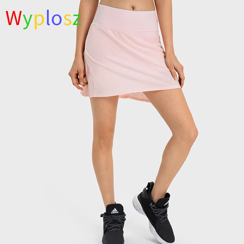 Wyplosz/ Женская Черная теннисная юбка, Элегантная Спортивная юбка для гольфа, плиссированная Белая тренировочная поддельная двойка для занятий спортом в тренажерном зале, Бесплатная доставка