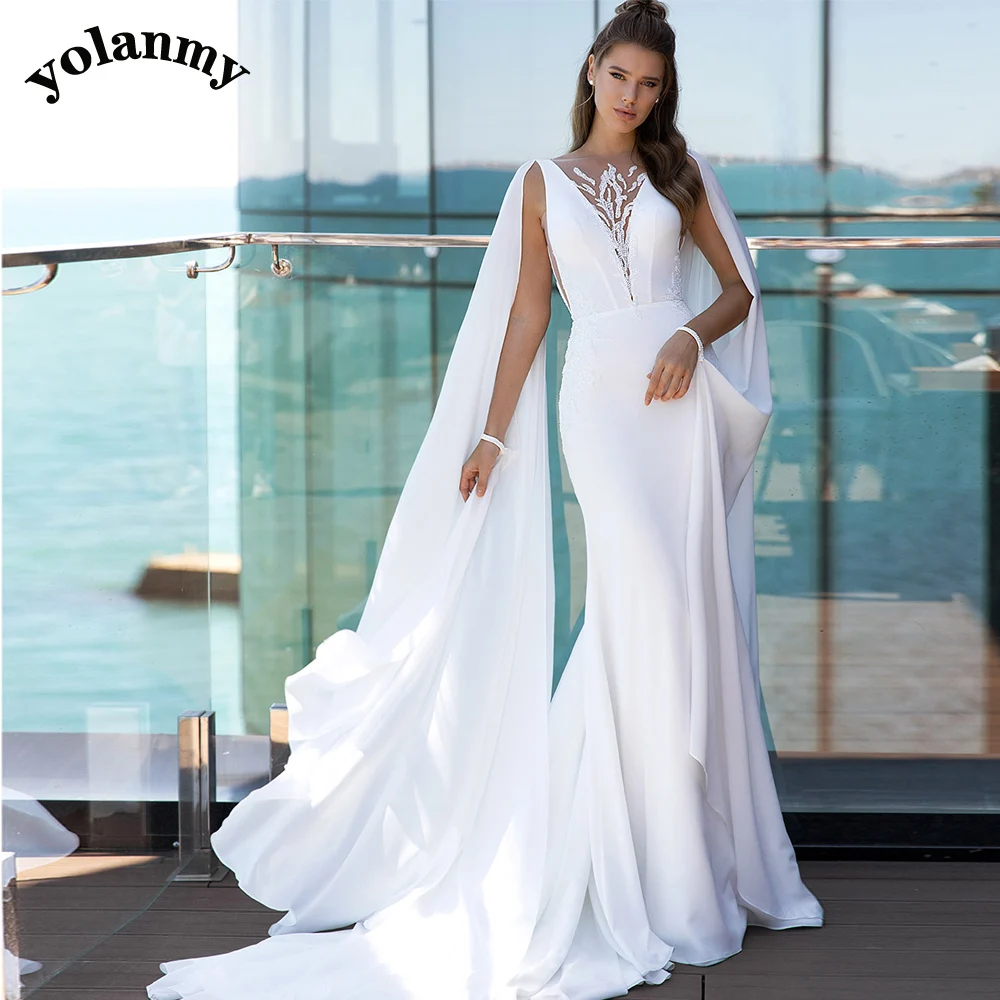 YOLANMY 4 Богемные Свадебные платья Русалки Для женщин 2023 С Аппликацией Невесты Vestidos De Novia Brautmode
