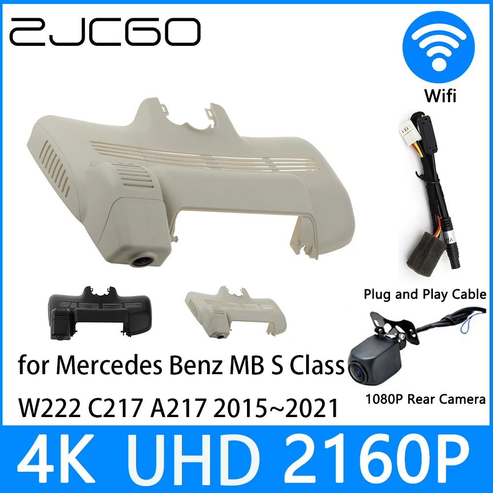 ZJCGO Dash Cam 4K UHD 2160P Автомобильный Видеорегистратор DVR Ночного Видения для Mercedes Benz MB S Class W222 C217 A217 2015 ~ 2021