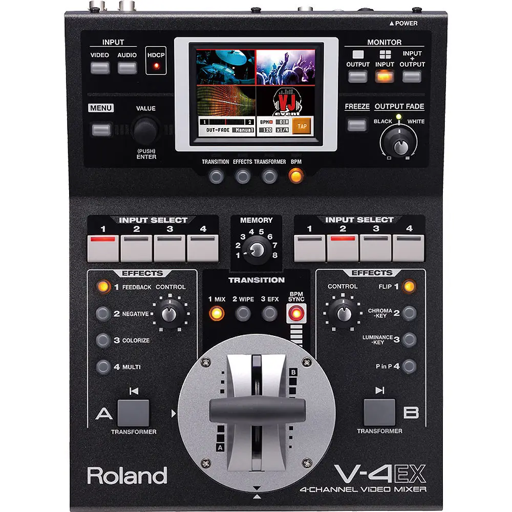 (АБСОЛЮТНО новая) Купите 2 и получите 1 бесплатно аутентичный четырехканальный цифровой видеомикшер Roland V-4EX с сенсорным управлением эффектами EMS