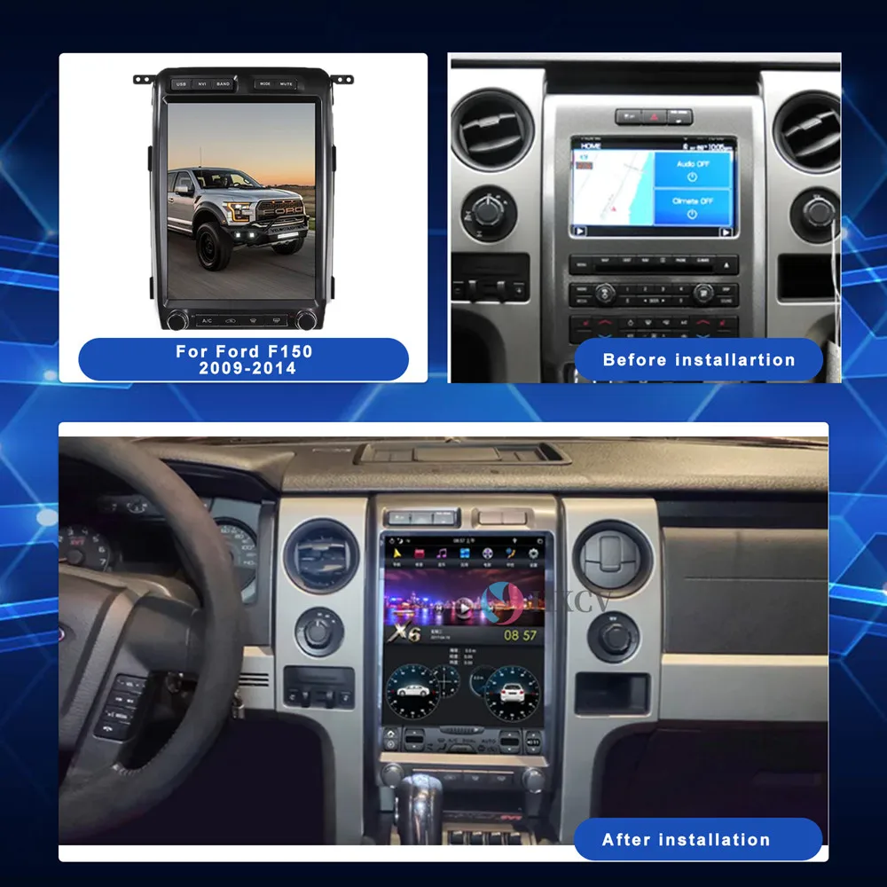 Автомобильный мультимедийный плеер с 13-дюймовым экраном Tesla Android для Ford F150 2009 - 2014 GPS-навигация, аудио-радио, стерео головное устройство Carplay