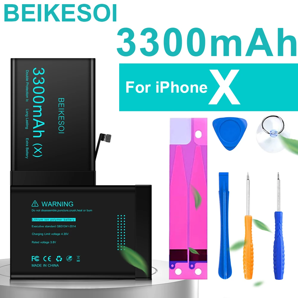 Аккумулятор BEIKESOI для iPhone X XR XS Max, сменный аккумулятор Bateria для Apple iPhone X XS MAX XR, оригинальный аккумулятор с микросхемой IC