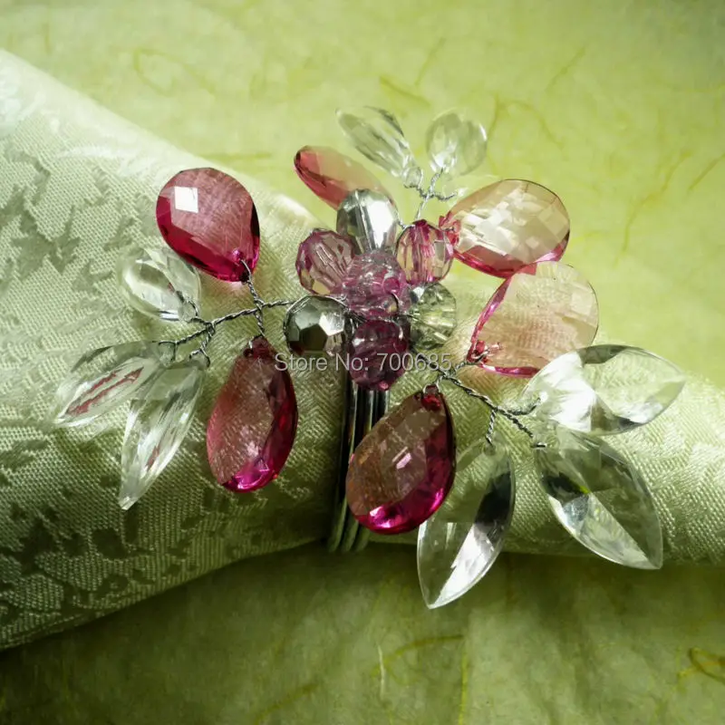 акриловое кольцо для салфеток с цветком, оптовый держатель для свадебных салфеток