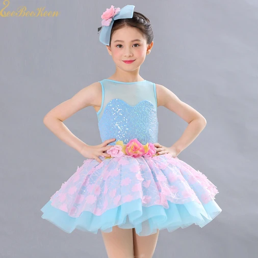 Балетное платье-пачка для взрослых девочек Синий костюм С блестками Розовый цветок Балетное платье-пачка для выступлений Балерины Балетное танцевальное платье для женщин