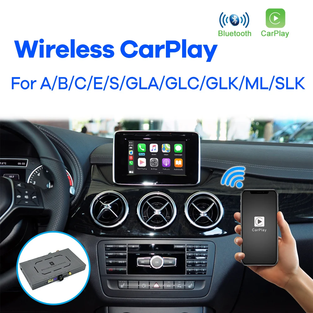Беспроводной Apple CarPlay для Mercedes Benz A B C S GLK GLA ML SLK Class 2007-2017 NTG4.0 NTG4.5 NTG5 Android автоматический модуль Видео