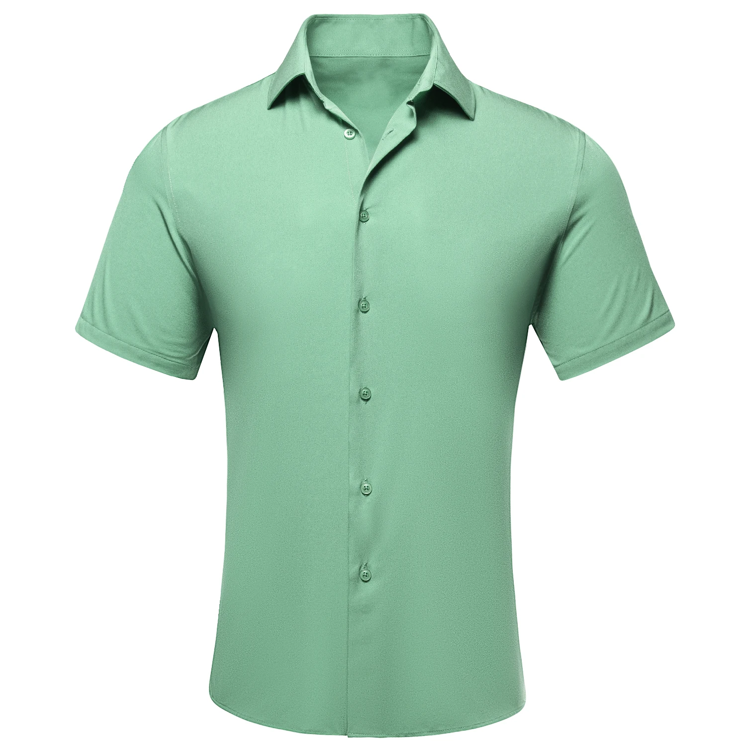 Высококачественные Мужские рубашки Hi-Tie с короткими рукавами, Однотонная шелковая Весенне-летняя Гавайская рубашка, Мужская Свадебная деловая Классическая Простая