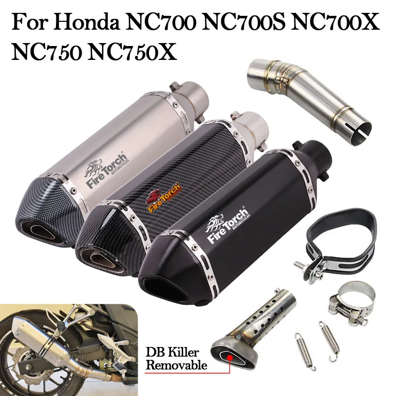 Для Honda NC NC700 NC700S NC700X NC750 NC750X Мотоцикл Выхлопной Модифицированный DB Killer Escape Мото Глушитель Среднего Звена Трубы Без Застежки