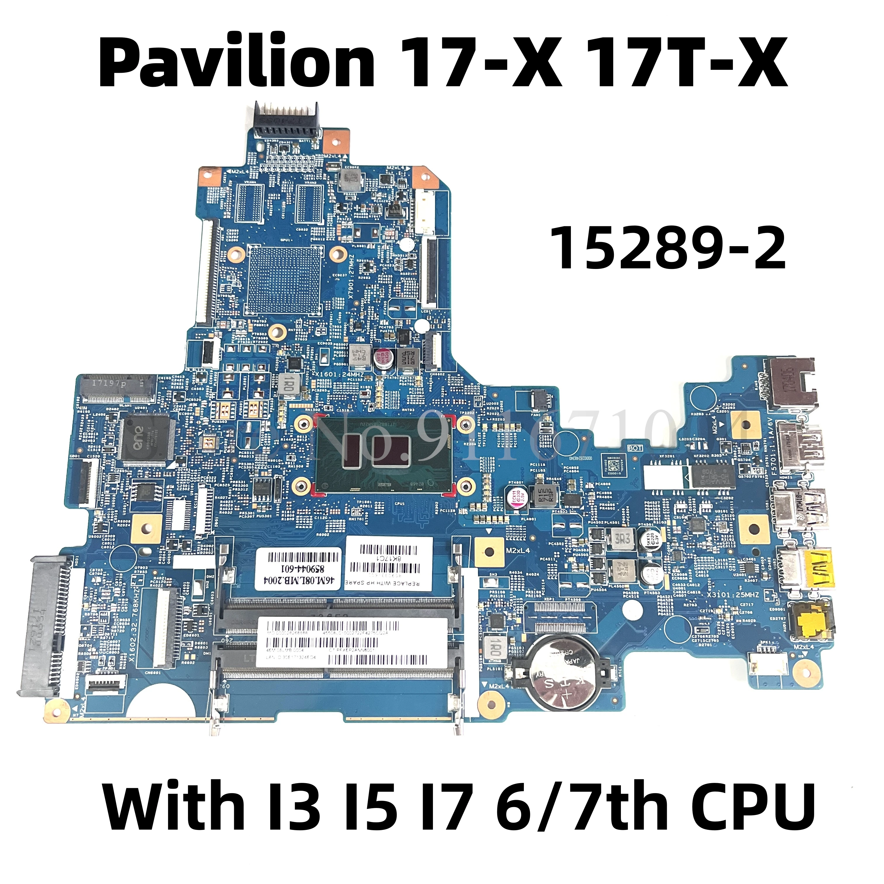 Для HP 17-X 17T-X 17-X115DX материнская плата ноутбука с 6/7-м процессором I3 I5 I7 448.08E01.0021 859036-601 856683-601 859033-601 15289-2