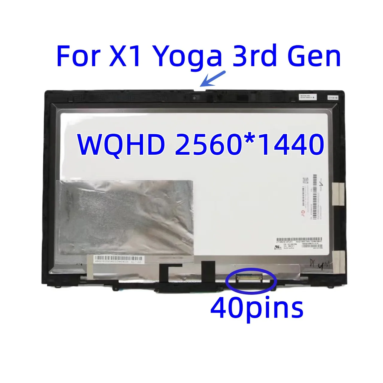 Для Lenovo X1 Yoga 3rd Gen ЖК-дисплей с сенсорным экраном в сборе LP140QH2-SPA1 SPB1 01YT246 01YT247 01AY926 01AY927 WQHD 2560*1440 40 КОНТАКТОВ