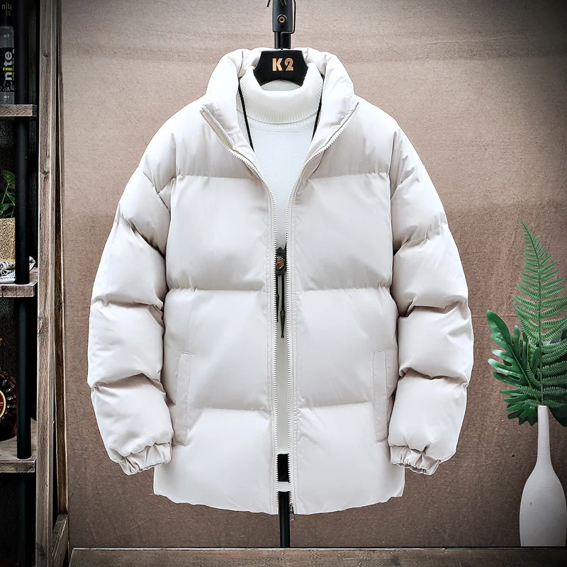 Женское пальто с хлопковой подкладкой, осень-зима, Корейская модная однотонная одежда, Утолщенная Короткая стильная водонепроницаемая куртка Для мужчин