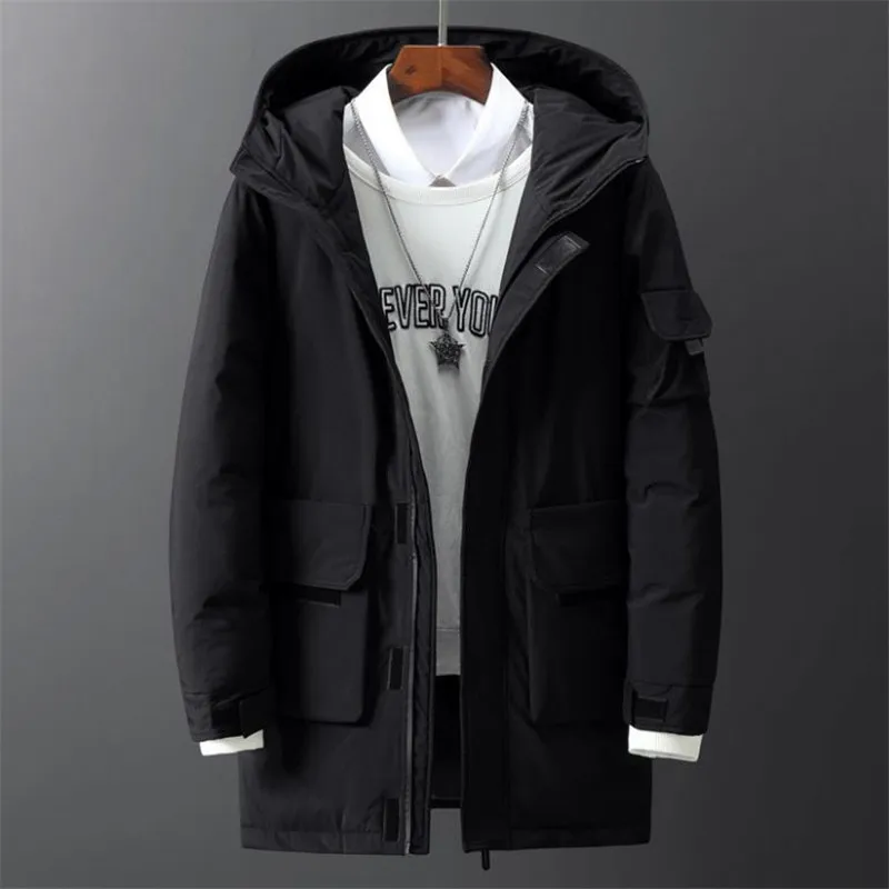 Зимняя утепленная мужская пуховая куртка, теплая парка -30 градусов, мужские повседневные пуховики с капюшоном, камуфляжное ветрозащитное пальто