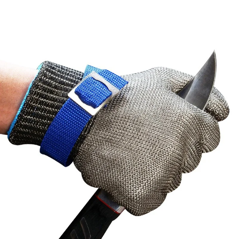 Износостойкие перчатки 5-го класса, устойчивые к порезам, проволочная сетка из нержавеющей стали, защитные перчатки для рук, устойчивые к порезам