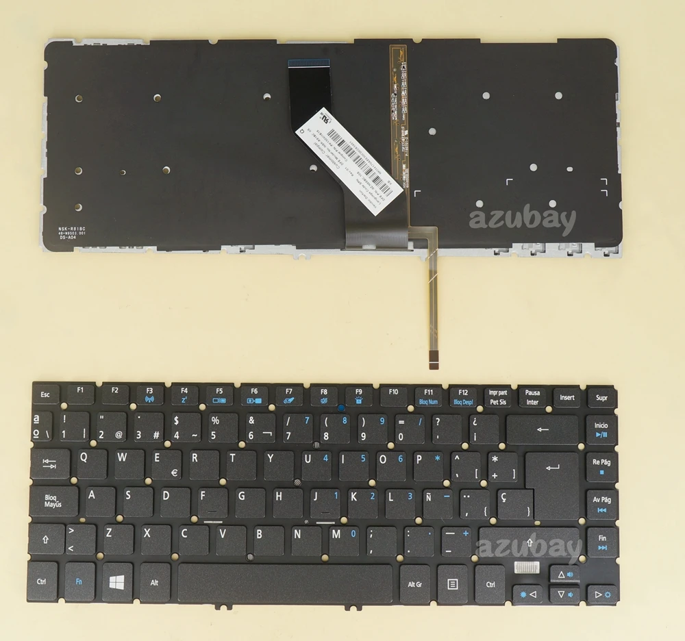 Испанская клавиатура для Acer TM P648-M P648-MG, As V5-452G V5-452PG V5-472 v5-472G v5-472p V5-472PG V5-473 V5-473G V5-473PG с подсветкой