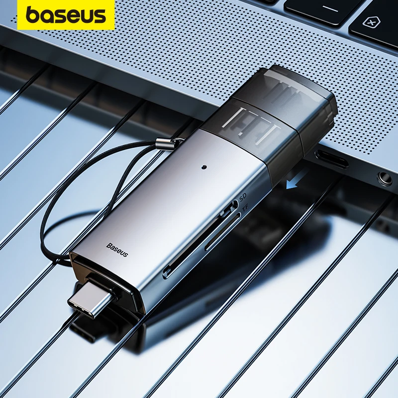 Кард-ридер Baseus USB C и USB3.0 для SD Micro SD TF Устройство для чтения карт памяти 104 МБ/с. 2 ТБ Смарт-Кардридер для Аксессуаров ноутбуков