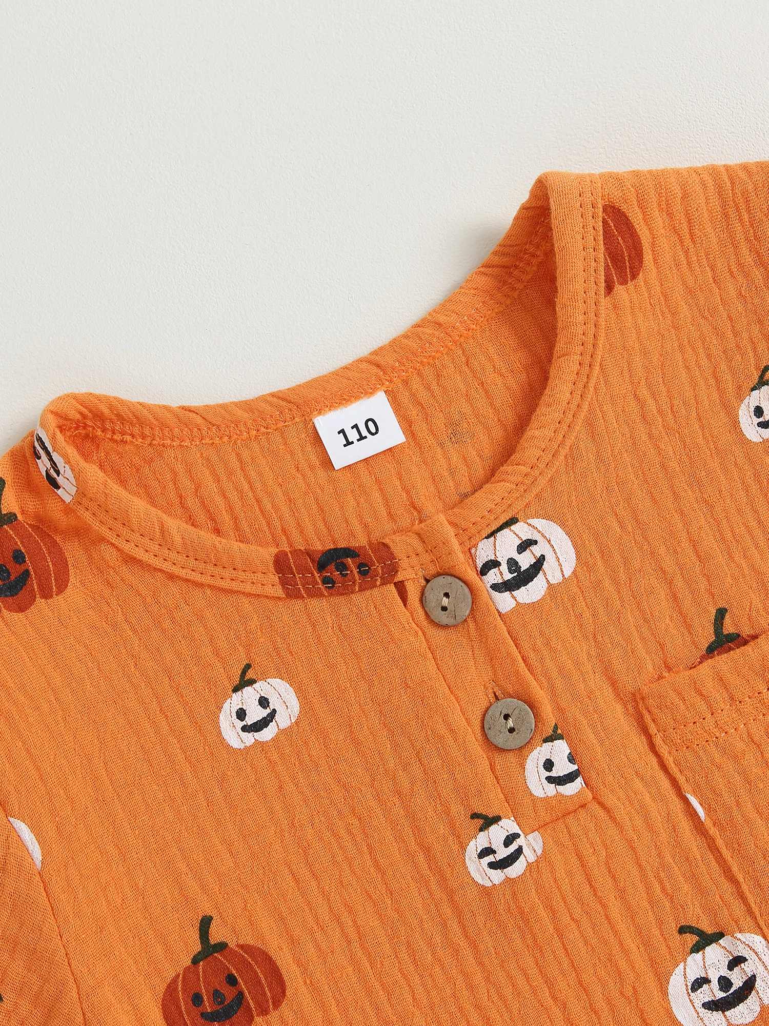 Комплект Одежды для Хэллоуина для маленьких девочек и мальчиков, Осенне-зимняя Пижама с Тыквенным Привидением, Хлопчатобумажная льняная пижама на пуговицах, Комплект пижам