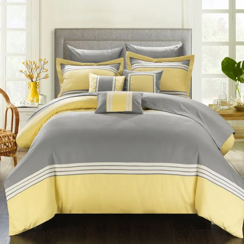 Комплект одеял Falconia из 8 предметов в цветном блоке, двойной, желтый