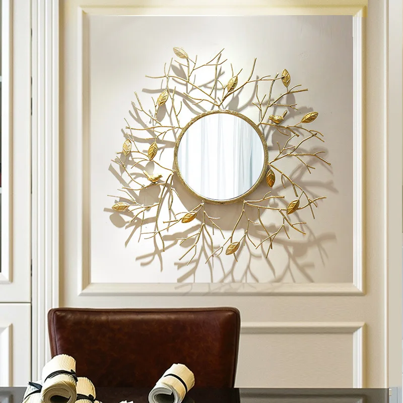 Креативное украшение дома в стиле лофт, Настенное декоративное зеркало, Европейский трехмерный железный диван, Фоновая настенная роспись