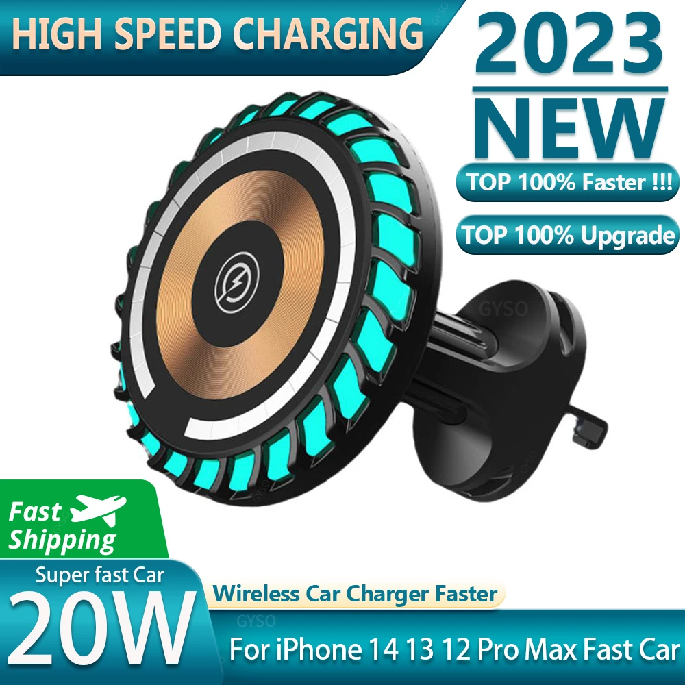 Магнитные беспроводные зарядные устройства мощностью 20 Вт, автомобильная вентиляционная подставка, держатель телефона, мини-станция быстрой зарядки для macsafe iPhone 12 13 14 Pro Max