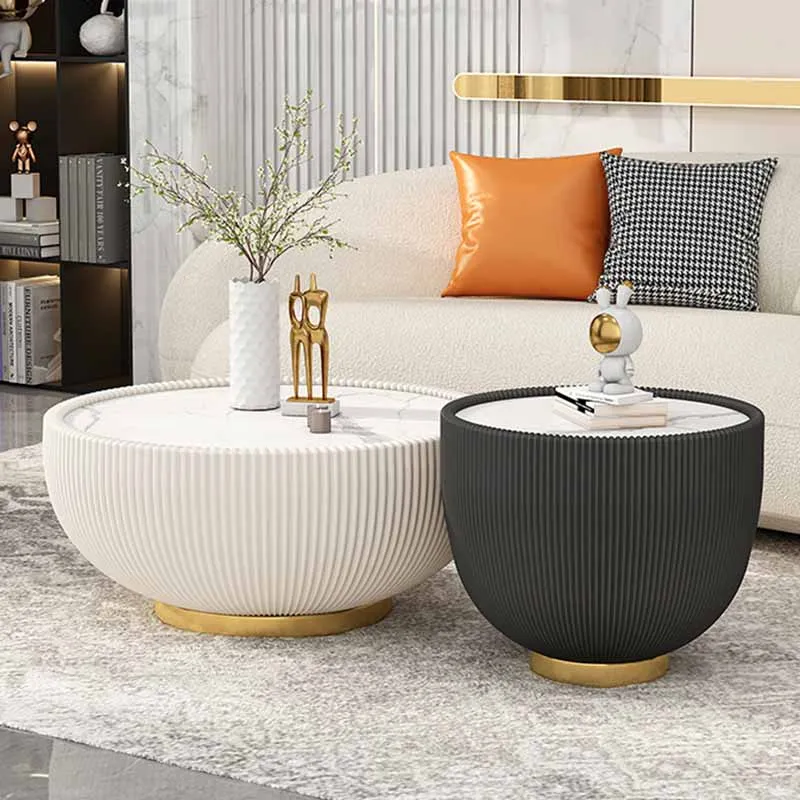 Минималистичные круглые журнальные столики для гостиной Премиум-класса с уникальным мраморным эффектом, современная вспомогательная мебель для дома Mesa