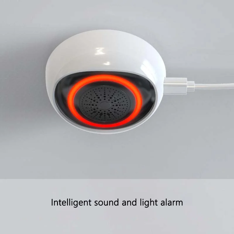 Мониторинг безопасности с большим Децибелом Tuya Smart Home Anti-theft Horn USB/Zigbee с питанием от аккумулятора Беспроводная звуковая и визуальная сигнализация